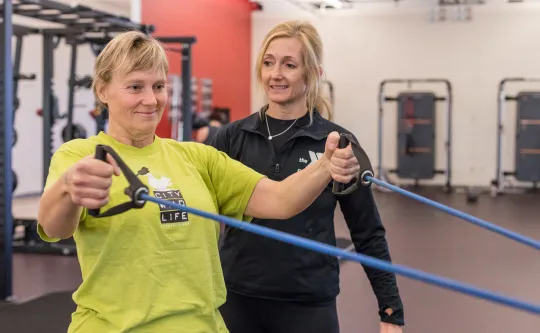 adult in personal training session